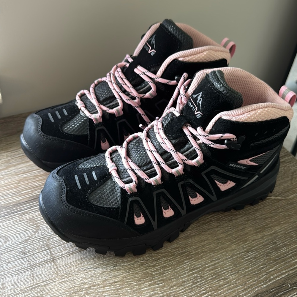 Nortiv8 Women’s Size 8 Waterproof Hiking Boots Black/Pink